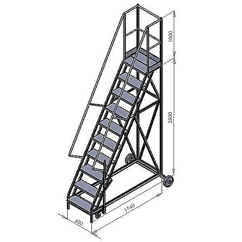 Платформенные лестницы KPL 2500 (10 ступенек) - 0