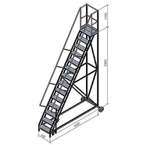 Платформенные лестницы KPL 3500 (14 ступенек) - 0