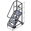 Платформенные лестницы KPL 1000 (4 ступеньки)