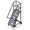 Платформенные лестницы KPL 1250 (5 ступенек)