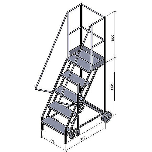 Платформенные лестницы KPL 1250 (5 ступенек) - 0