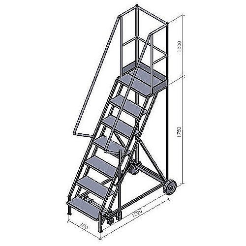 Платформенные лестницы KPL 1750 (7 ступенек) - 0